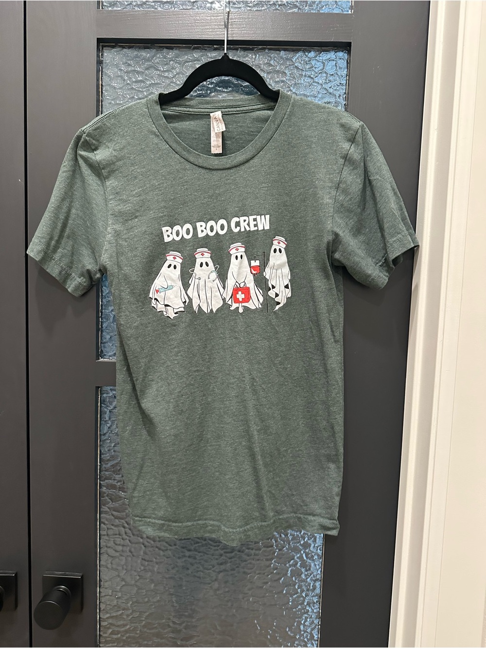 Boo Boo Crew Nurse Ghost Halloween Graphic Tee Bella Canvas Small